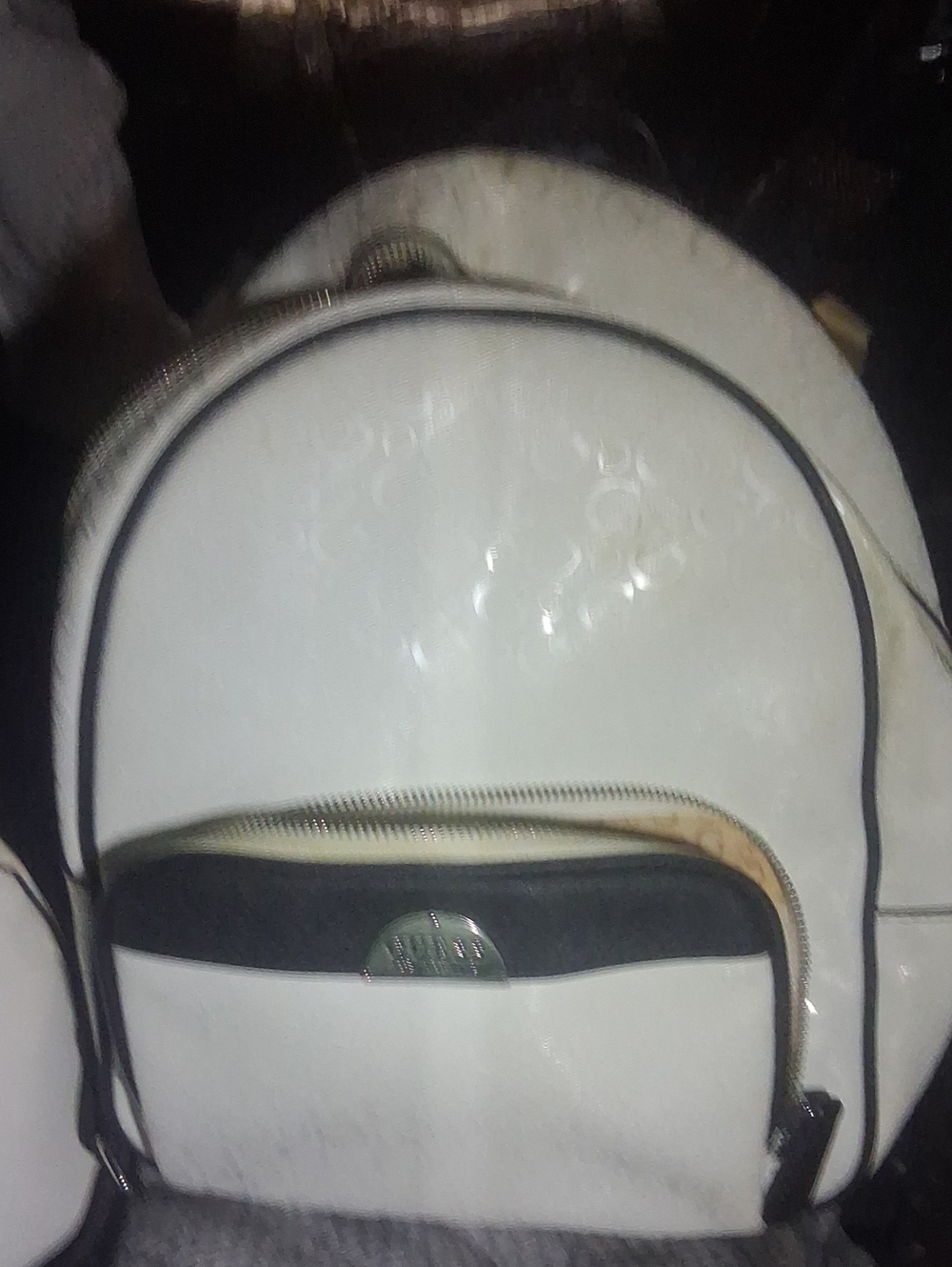 Guess White Backpack with Black Trim